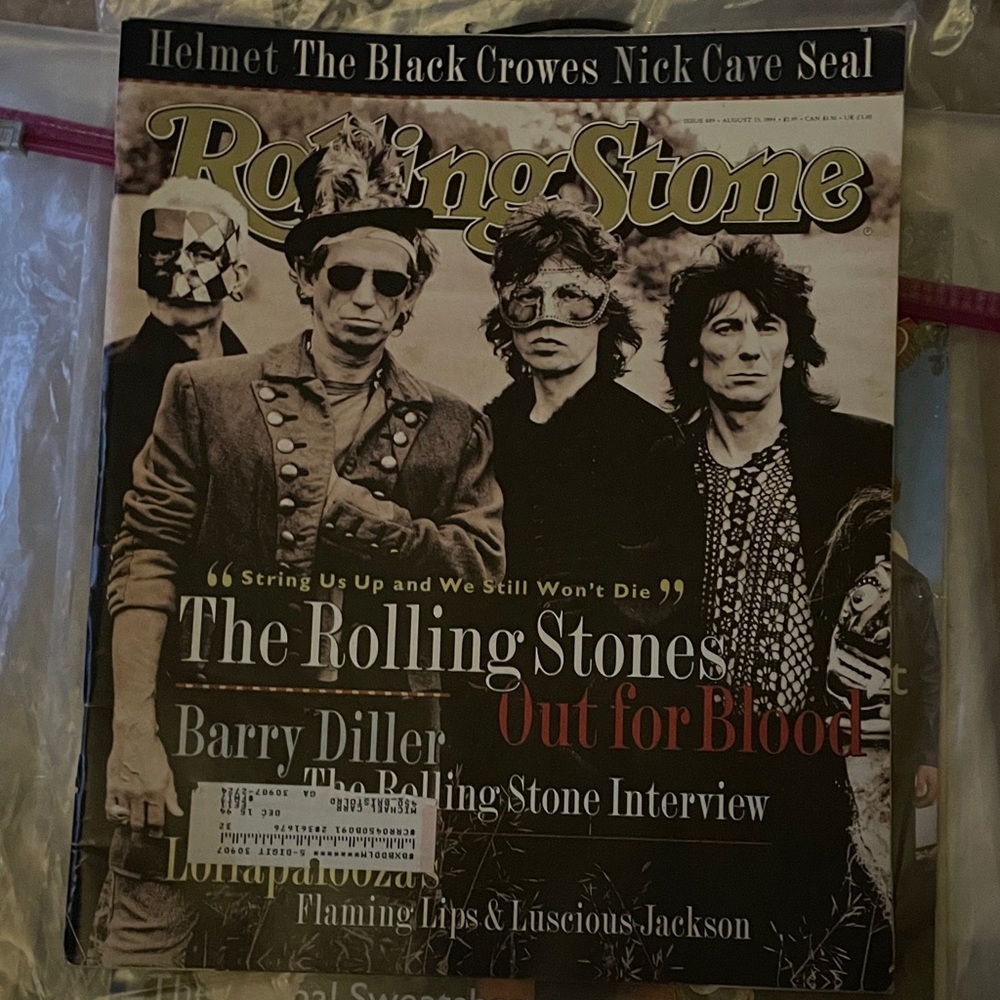 Vintage Rolling Stone Magazine with The Rolling Stones Cover